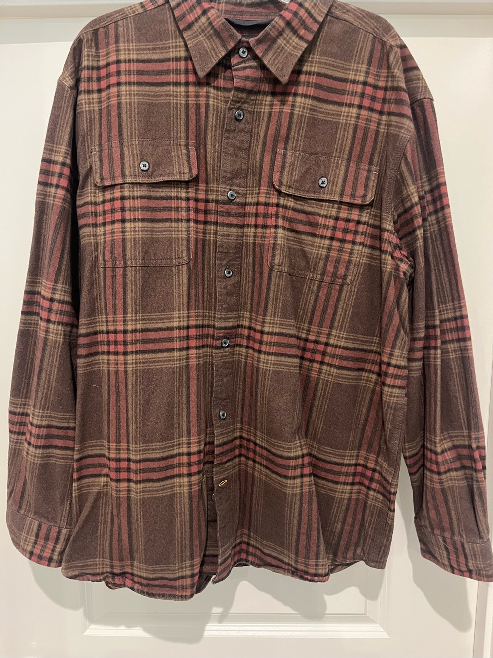 Carhartt Brown Plaid 100% Cotton Flannel - Loose Fit XL